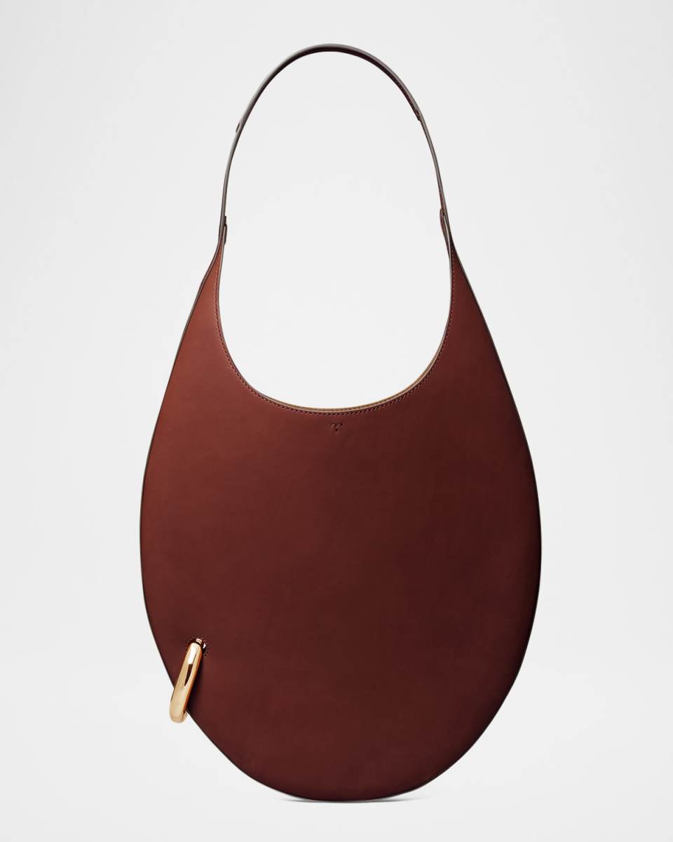 Pierced Leather Shoulder Bag